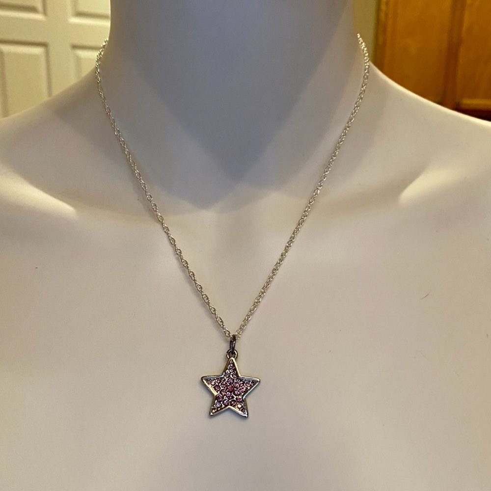 Coach Pink Ombré Pave Crystal Star Necklace